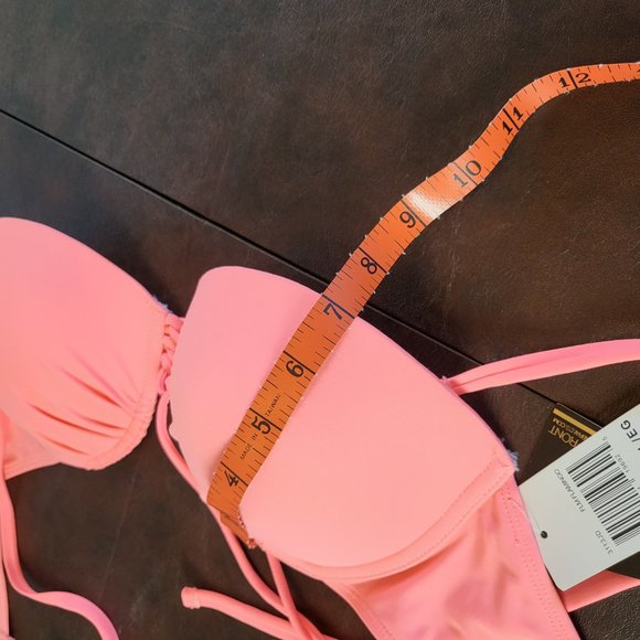 NWT Ninety Six Degrees push up bikini top in flamingo coral pink size XL - Picture 9 of 16
